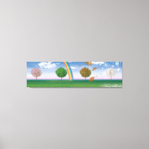 Dubbele canvas print 4 seizoenen unieke digitale k