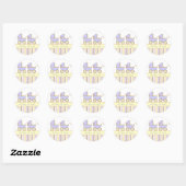 Dubbele Carriage Twin Boys Ronde Sticker (Vel)