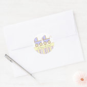 Dubbele Carriage Twin Boys Ronde Sticker (Envelop)