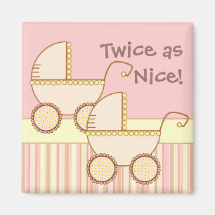Dubbele Carriage Twin Girls Magnet Magneet