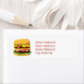 Dubbele cheeseburger retouradres label wit (Insitu)