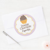 Dubbele Chocolade Cupcake Scallop Label (Envelop)