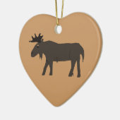 Dubbele chocolade Moose-sierplant Keramisch Ornament (Links)