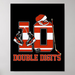 Dubbele cijfers 10 jaar verjaardag Hockey 10e verj Poster