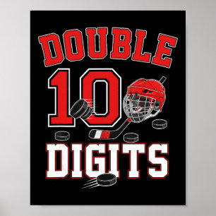 Dubbele cijfers 10e verjaardag 10 jaar oude jongen poster
