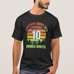 Dubbele cijfers 10e verjaardag Geweldige sinds 201 T-shirt