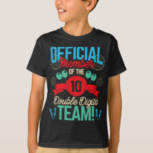 Dubbele cijfers van 10 jaar oud meisje, jongen, tw t-shirt