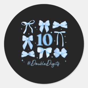 Dubbele cijfers Verjaardag Meisje 10e verjaardag C Ronde Sticker