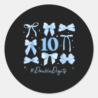 Dubbele cijfers Verjaardag Meisje 10e verjaardag C Ronde Sticker