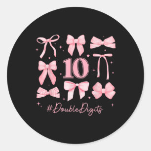 Dubbele cijfers Verjaardag Meisje 10e verjaardag C Ronde Sticker