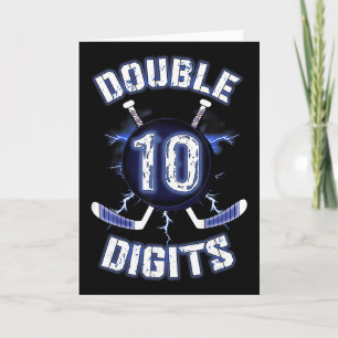 Dubbele cijfers verjaardagsdecoraties ijshockey 10 kaart