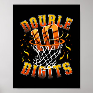 Dubbele cijfers verjaardagsdecoraties Jongen 10 Sk Poster