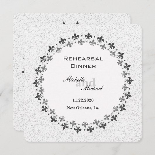 Dubbele cirkel van Fleur de Lis Kaart (Voorkant / Achterkant)