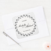 Dubbele Cirkel van Fleur de Lis Vierkante Sticker (Envelop)