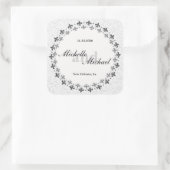 Dubbele Cirkel van Fleur de Lis Vierkante Sticker (Tas)