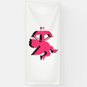 Dubbele Cupido Valentijnsdag 2.5x6 Vinyl Spandoek (Verticaal)