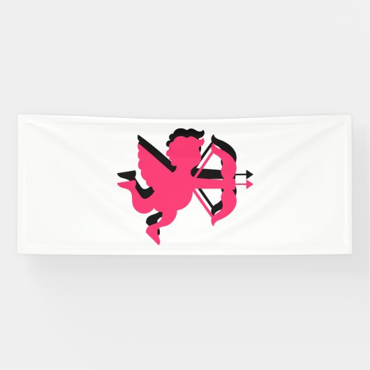 Dubbele Cupido Valentijnsdag 2.5x6 Vinyl Spandoek (Horizontaal)