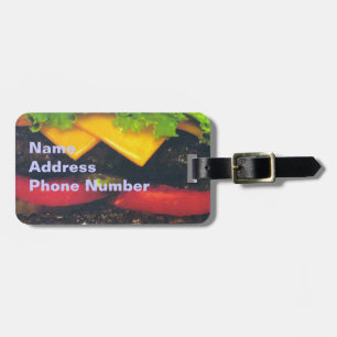 Dubbele Deluxe Hamburger met kaas Bagagelabel