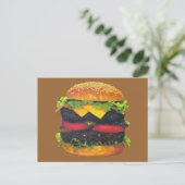 Dubbele Deluxe Hamburger met kaas Briefkaart (Staand voorkant)