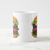 Dubbele Deluxe Hamburger met kaas Extra Grote Mok (Voorkant)