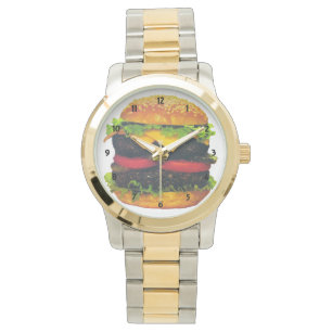 Dubbele Deluxe Hamburger met kaas Horloge
