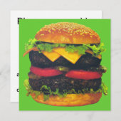 Dubbele Deluxe Hamburger met kaas Kaart (Voorkant / Achterkant)