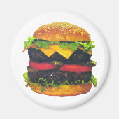 Dubbele Deluxe Hamburger met kaas Magneet (Voorkant)