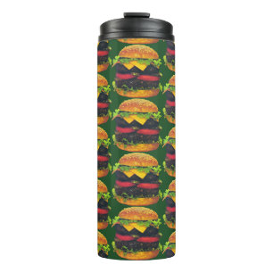 Dubbele Deluxe Hamburger met Kaas Patroon Thermosbeker