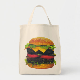 Dubbele Deluxe Hamburger met kaas Tote Bag