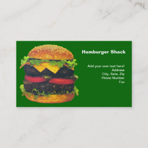 Dubbele Deluxe Hamburger met kaas Visitekaartje