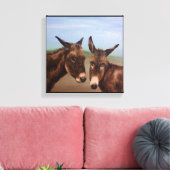 Dubbele Donkey Canvas Afdruk (Insitu (Woonkamer))