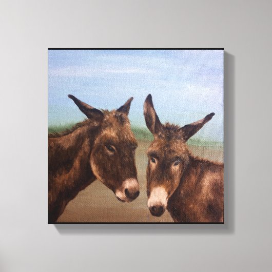 Dubbele Donkey Canvas Afdruk (Voorkant)
