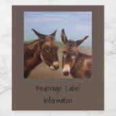 Dubbele Donkey Wijn Etiket (Enkel label)