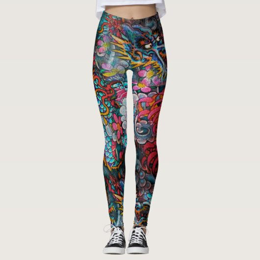 Dubbele draak leggings (Voorkant)