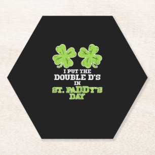Dubbele Ds op St Paddys Day Shamrock Funny Patrick Kartonnen Onderzetters