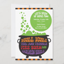 Dubbele, dubbele ketel - Halloween-feestuitnodigin Kaart