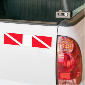 Dubbele duikvlag bumpersticker (Op Truck)