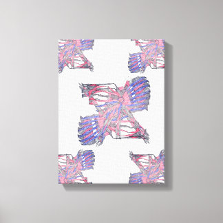 Dubbele entiteiten Roze en Blauwe Abstract Canvas Afdruk