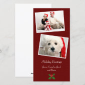 Dubbele Foto Familie Vakantie Kerstkaart (Voorkant / Achterkant)