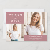 Dubbele foto | Klasse 2025 Afstuderen Aankondiging (Voorkant)