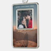 Dubbele foto verzilverd kader ornament (Links)