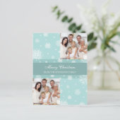 Dubbele foto Vrolijk Kerstfeest Briefkaarten Sneeu (Staand voorkant)