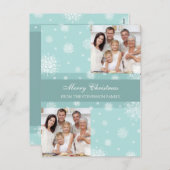 Dubbele foto Vrolijk Kerstfeest Briefkaarten Sneeu (Voorkant / Achterkant)