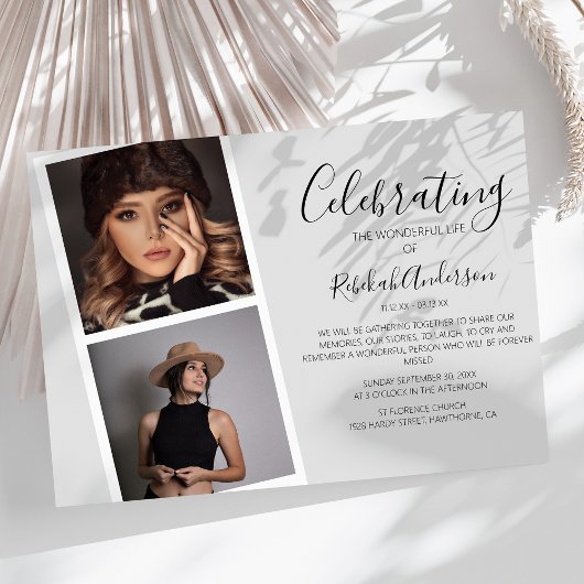 Dubbele fotogreep | Funeral Memorial Kaart