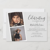 Dubbele fotogreep | Funeral Memorial Kaart (Voorkant)