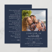 Dubbele gedenkfoto Funeral Blue Prayer Kaart (Voorkant / Achterkant)