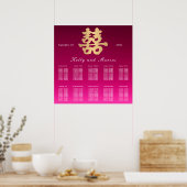 Dubbele geluk | Startplan voor bruiloft Poster (Keuken)