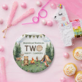 Dubbele Gezamenlijke Dubbele Camping Verjaardagspa Papieren Bordje (Feest)