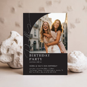 Dubbele gezamenlijke verjaardagsfeest foto verjaar kaart