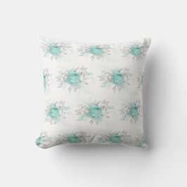 DUBBELE GEZONDE HAMPTONS AQUA FLORAL CUSHION KUSSEN
